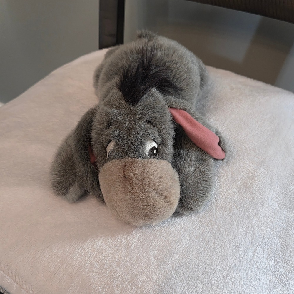 Vtg Disney Store Eeyore Plush 15" Detachable Hook & Loop Tail Winnie The Pooh